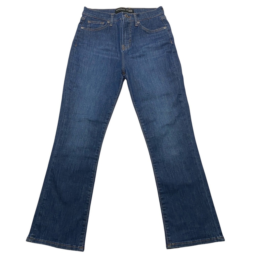 Veronica Beard Carly Kick Flare High Rise Jeans Bright Blue Size 26